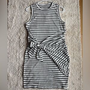 SHEIN Black and White Striped Mini Dress